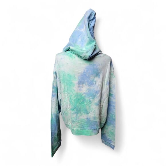 Tie-Dye Cropped Women's Hoodie 2XL Y2K Hippie Activewear Boho Colorful Retro Fun - Picture 2 of 6